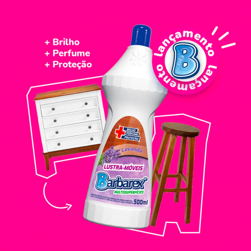 Lustra Moveis 3 Em 1 Brilho Perfuma 500ml Barbarex